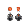 Edmonton Oilers ORANGE Swarovski Crystal Stud Rhinestone Earrings