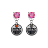 Edmonton Oilers PINK Swarovski Crystal Stud Rhinestone Earrings