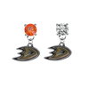 Anaheim Ducks ORANGE & CLEAR Swarovski Crystal Stud Rhinestone Earrings