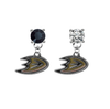 Anaheim Ducks BLACK & CLEAR Swarovski Crystal Stud Rhinestone Earrings