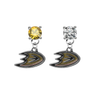 Anaheim Ducks GOLD & CLEAR Swarovski Crystal Stud Rhinestone Earrings