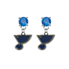 St Louis Blues BLUE Swarovski Crystal Stud Rhinestone Earrings