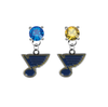 St Louis Blues BLUE & GOLD Swarovski Crystal Stud Rhinestone Earrings