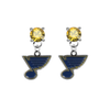 St Louis Blues GOLD Swarovski Crystal Stud Rhinestone Earrings