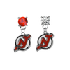 New Jersey Devils RED & CLEAR Swarovski Crystal Stud Rhinestone Earrings