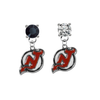 New Jersey Devils BLACK & CLEAR Swarovski Crystal Stud Rhinestone Earrings