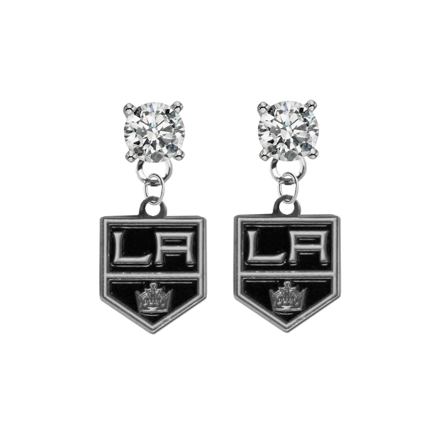 Los Angeles Kings CLEAR Swarovski Crystal Stud Rhinestone Earrings