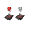Minnesota Wild RED & CLEAR Swarovski Crystal Stud Rhinestone Earrings