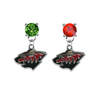 Minnesota Wild GREEN & RED Swarovski Crystal Stud Rhinestone Earrings