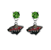 Minnesota Wild GREEN Swarovski Crystal Stud Rhinestone Earrings