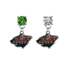 Minnesota Wild GREEN & CLEAR Swarovski Crystal Stud Rhinestone Earrings