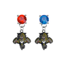 Florida Panthers RED & BLUE Swarovski Crystal Stud Rhinestone Earrings
