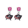 Columbus Blue Jackets PINK Swarovski Crystal Stud Rhinestone Earrings