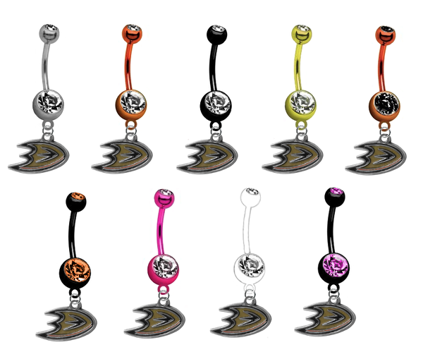 Anaheim Ducks NHL Hockey Belly Button Navel Ring - Pick Your Color