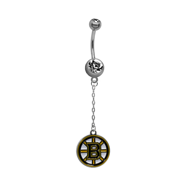 Boston Bruins Chain NHL Hockey Belly Button Navel Ring