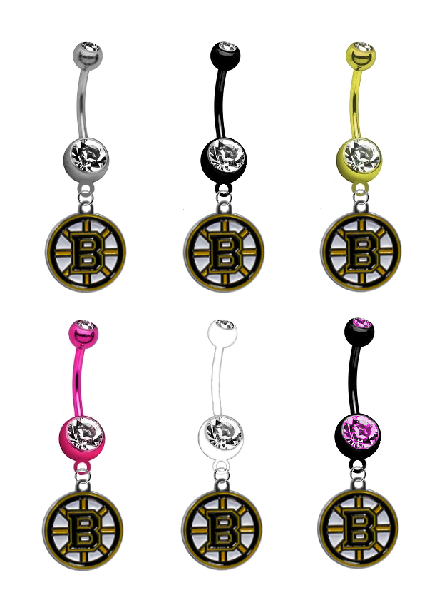 Boston Bruins NHL Hockey Belly Button Navel Ring - Pick Your Color