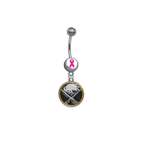 Buffalo Sabres Breast Cancer Awareness NHL Hockey Belly Button Navel Ring