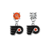 Philadelphia Flyers ORANGE & CLEAR Swarovski Crystal Stud Rhinestone Earrings