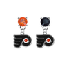 Philadelphia Flyers ORANGE & BLACK Swarovski Crystal Stud Rhinestone Earrings