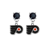 Philadelphia Flyers BLACK Swarovski Crystal Stud Rhinestone Earrings