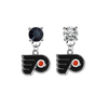 Philadelphia Flyers BLACK & CLEAR Swarovski Crystal Stud Rhinestone Earrings