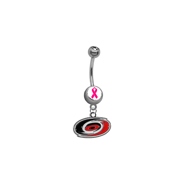 Carolina Hurricanes Breast Cancer Awareness NHL Hockey Belly Button Navel Ring