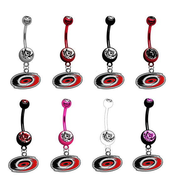 Carolina Hurricanes NHL Hockey Belly Button Navel Ring - Pick Your Color