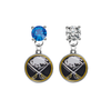 Buffalo Sabres BLUE & CLEAR Swarovski Crystal Stud Rhinestone Earrings