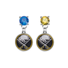 Buffalo Sabres BLUE & GOLD Swarovski Crystal Stud Rhinestone Earrings