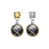 Buffalo Sabres GOLD & CLEAR Swarovski Crystal Stud Rhinestone Earrings