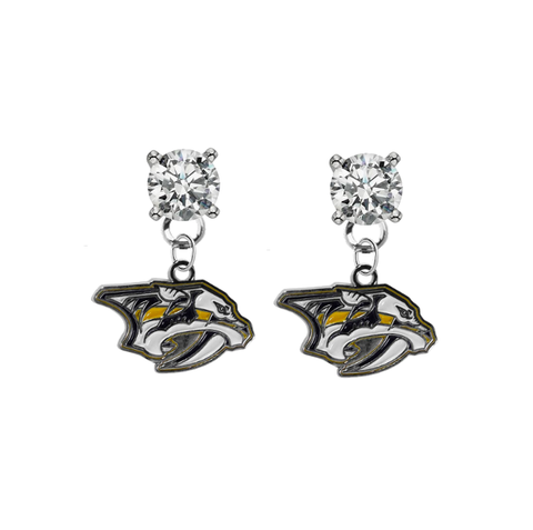 Nashville Predators CLEAR Swarovski Crystal Stud Rhinestone Earrings