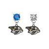 Nashville Predators BLUE & CLEAR Swarovski Crystal Stud Rhinestone Earrings