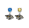 Nashville Predators BLUE & GOLD Swarovski Crystal Stud Rhinestone Earrings