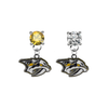 Nashville Predators GOLD & CLEAR Swarovski Crystal Stud Rhinestone Earrings