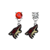 Phoenix Coyotes RED & CLEAR Swarovski Crystal Stud Rhinestone Earrings