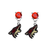 Phoenix Coyotes RED Swarovski Crystal Stud Rhinestone Earrings