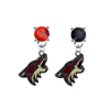 Phoenix Coyotes RED & BLACK Swarovski Crystal Stud Rhinestone Earrings
