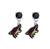 Phoenix Coyotes BLACK Swarovski Crystal Stud Rhinestone Earrings
