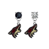 Phoenix Coyotes BLACK & CLEAR Swarovski Crystal Stud Rhinestone Earrings