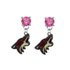 Phoenix Coyotes PINK Swarovski Crystal Stud Rhinestone Earrings