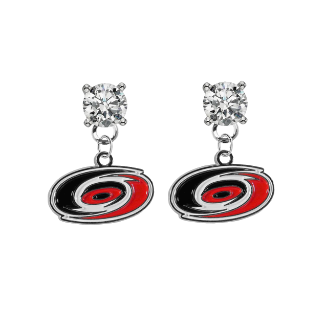 Carolina Hurricanes CLEAR Swarovski Crystal Stud Rhinestone Earrings