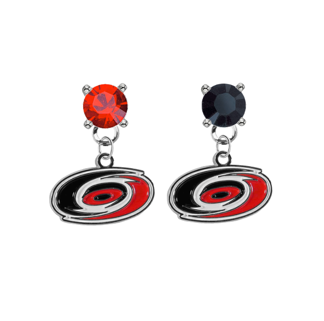 Carolina Hurricanes NHL Swarovski Crystal Stud Rhinestone Earrings