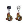 Ottawa Senators BLACK & CLEAR Swarovski Crystal Stud Rhinestone Earrings