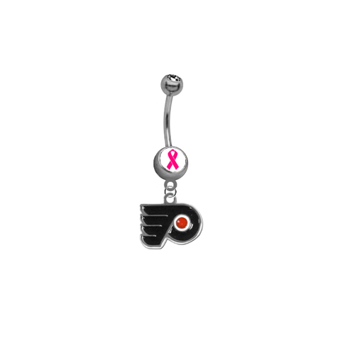 Philadelphia Flyers Breast Cancer Awareness NHL Hockey Belly Button Navel Ring