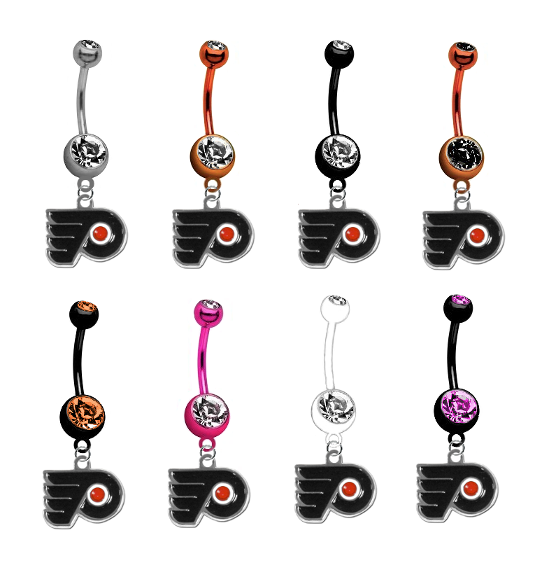 Philadelphia Flyers NHL Hockey Belly Button Navel Ring - Pick Your Color