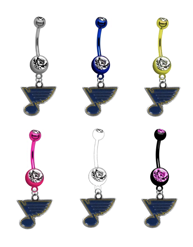 St Louis Blues NHL Hockey Belly Button Navel Ring - Pick Your Color