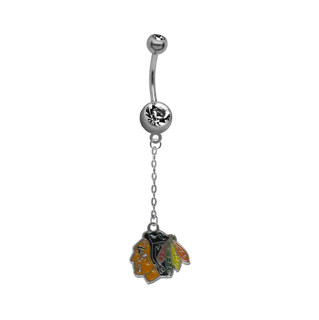 Chicago Blackhawks Chain NHL Hockey Belly Button Navel Ring