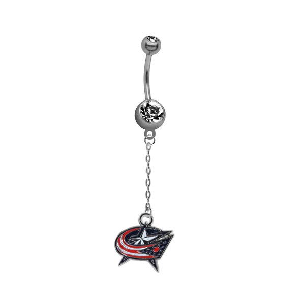 Columbus Blue Jackets Chain NHL Hockey Belly Button Navel Ring