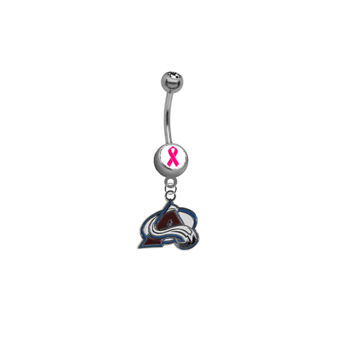Colorado Avalanche Breast Cancer Awareness NHL Hockey Belly Button Navel Ring