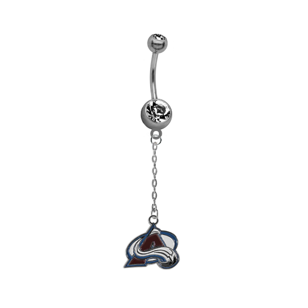 Colorado Avalanche Chain NHL Hockey Belly Button Navel Ring